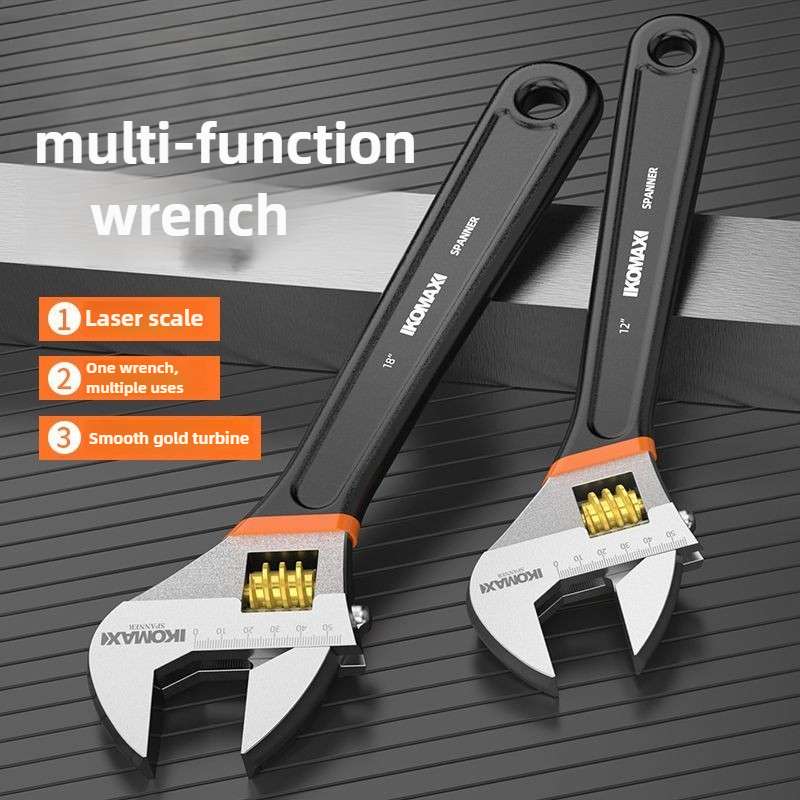 Pipe Wrench Adjustable - 1 قطعة 6/8/10/12/15 بوصة المفك العالمي