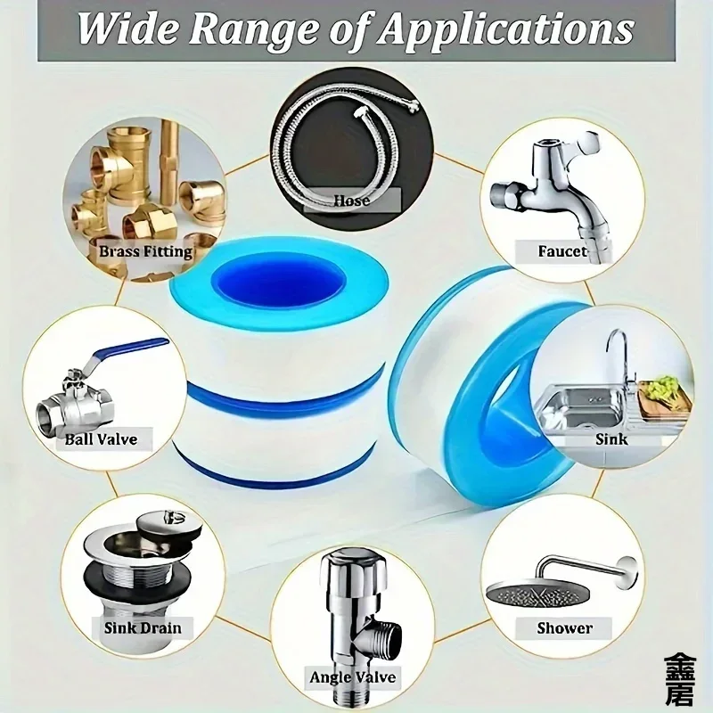 10 قطعة شريط عازل الموضوع ختم  - مراجعة Plumbing Tape Ptfe وسعره