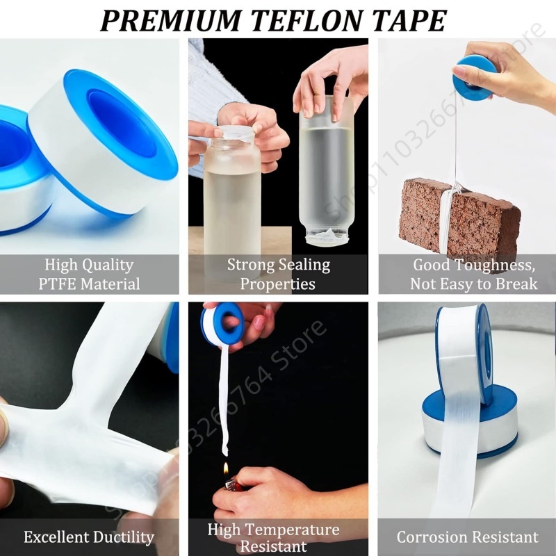 1/5/10 قطع شريط PTFE لاصق لعزل - مراجعة Plumbing Tape Ptfe وسعره