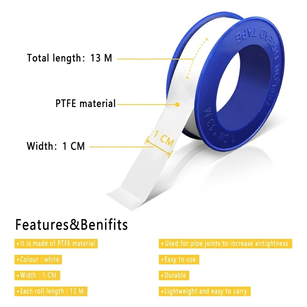 شريط عزل PTFE أبيض من YITAPE،  - مراجعة Plumbing Tape Ptfe وسعره