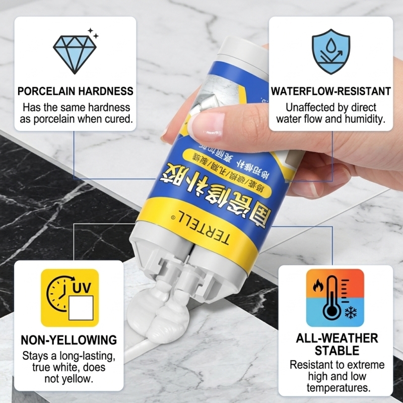لاصق سيراميك أبيض لإصلاح الشقو - مراجعة Tile Grout Repair وسعره