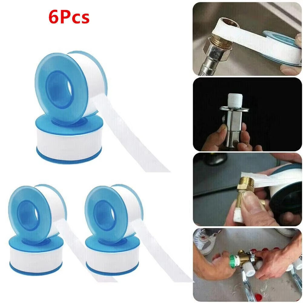 6 قطعة PTFE الأبيض الخيوط شريط - مراجعة Plumbing Tape Ptfe وسعره